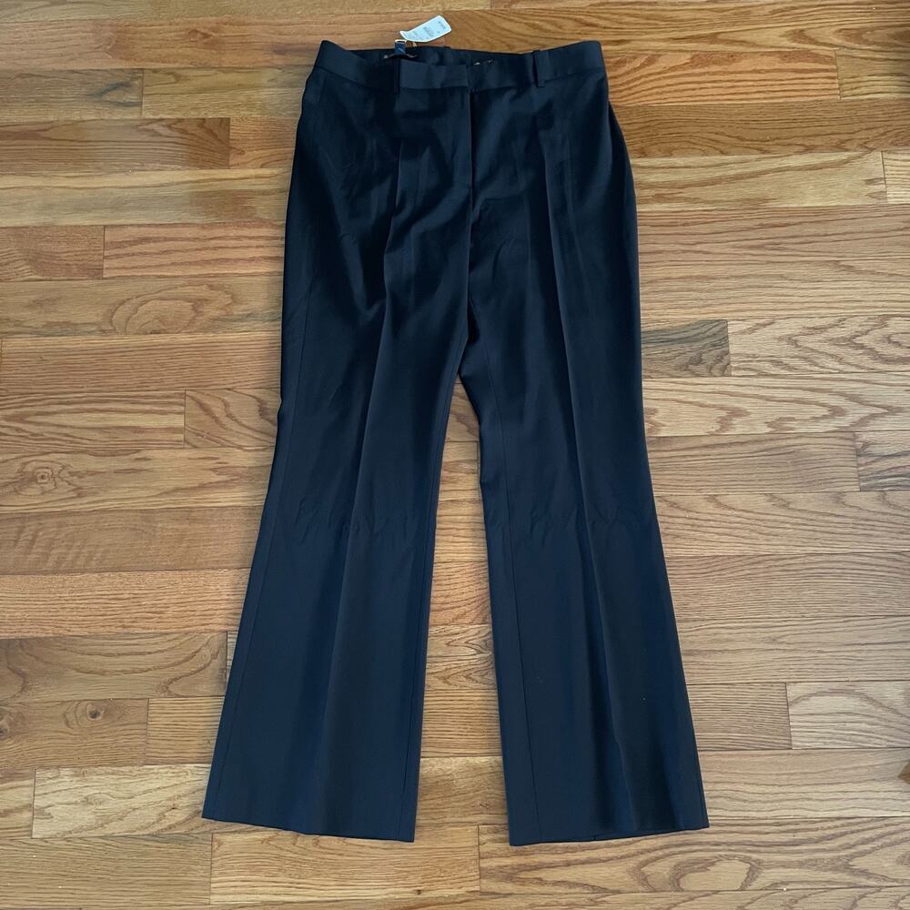 Brooks Brothers Tollegno 100% Wool Dress Pants Womens 12 Black Trousers NWT $248